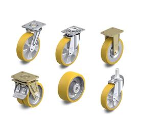 Wheels and castors with cast Blickle Extrathane® polyurethan