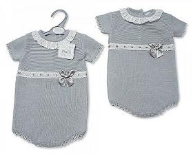 Knitted Spanish Style Baby Romper with Bow 