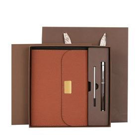 PU Leather Cover Offices Notebook with Pen