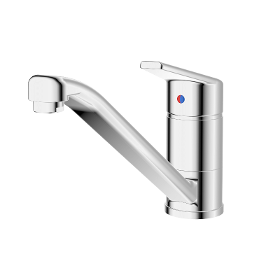 Single-lever wall mounted sink mixer with spout