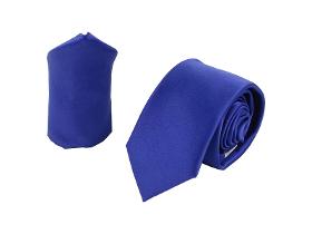 Tie set for men - tie and pocket square - royal blue