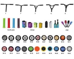 Available Components for tricks scooters
