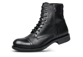 Black men's boots with two zippers