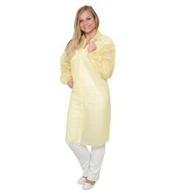Disposable coat non-woven with velcro, yellow 