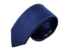Blue diamond slim tie, handcrafted, microfiber, 150x7cm