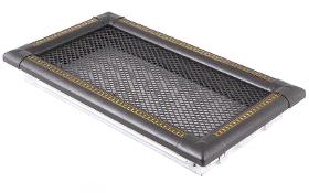 Ventilation fireplace grille EXCLUSIVE 16x32cm graphite / brass-patina