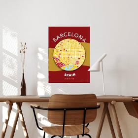 Set of Posters City Map: Barcelona, Paris, New York