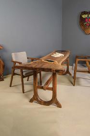 Natural wooden table, work table