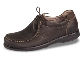 Dark brown men's loafers with shoelaces