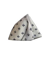 Men's Silk Pocket Square, Handkerchief, 25cm, Blue-White