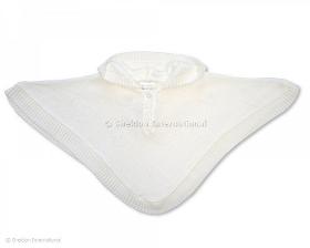 Baby Knitted Poncho - White - 468w