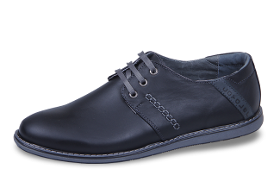 Black men's loafers from genuine leather