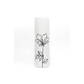 Black flower | Art decorated glass vase | Glass vase for flowers | Cylinder Vase