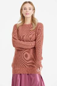 Zero collar knitwear sweater - cinnamon