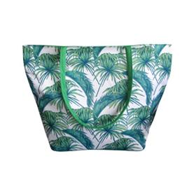 Digitally printed palm motif large inner volume and color customizable beachbag