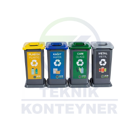 70 LT Set Of 4 Plastic Zero Waste Recycling Buckets