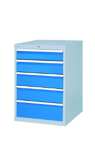 Drawer cabinet with 5 drawers, different front heights