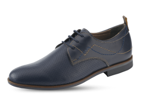 Male shoes with perforation in blue