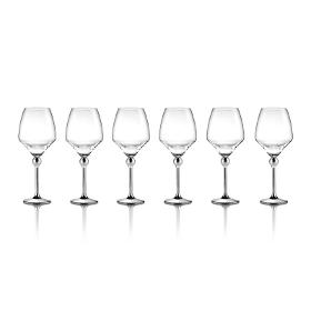 Magic Harmony Crystal & Stainless Steel Red Wine Glasses, 6 pcs