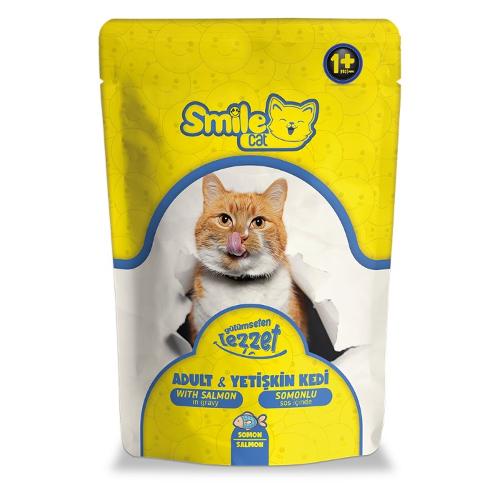 Smile Adults Cats Single Pouch With Salmon In Gravy 100 Gr *