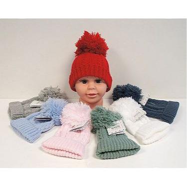 Baby Knitted Pom-Pom Hat - 7 Colours 