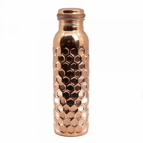 Spiru Copper Water Bottle Honey Comb – 900 ml