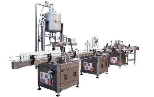 BOTTLES FILLING CAPPING LABELING MACHINE (2 HEADS)
