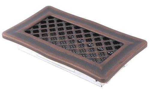 Ventilation fireplace grille DECO 10x20cm copper patina