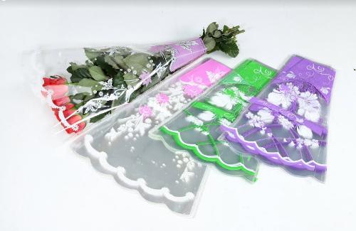 Cone sleeves with colour printing for flowers