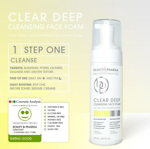 Cleansing Face Foam Clear Deep - Oily & Blemish Skin