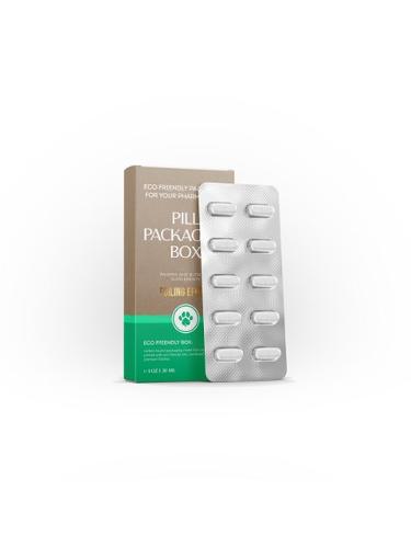 Pill packaging box rectangular shape medium size kraft brown eco-friendly