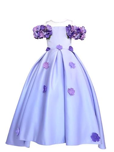 lilac flowers girl dress