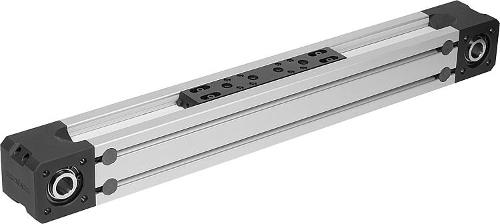 Linear actuators with toothed belt drive and profile rail guide