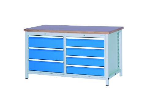 Workbench 1500 with 7 drawers, different front heights