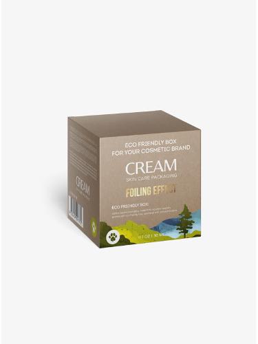 Cream box cube shaped medium size kraft brown eco-friendly