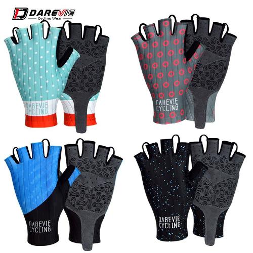 Darevie Deeppink/deepskyblue/black/multicolor Halffinger Cycling Gloves