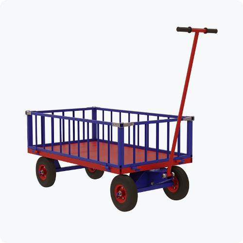Trolley With Swivel Axle And Tubular Sides. Tpob T
