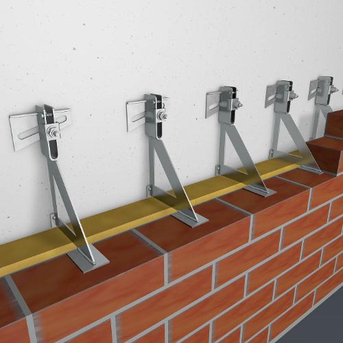 Interception brackets for facing brickwork 