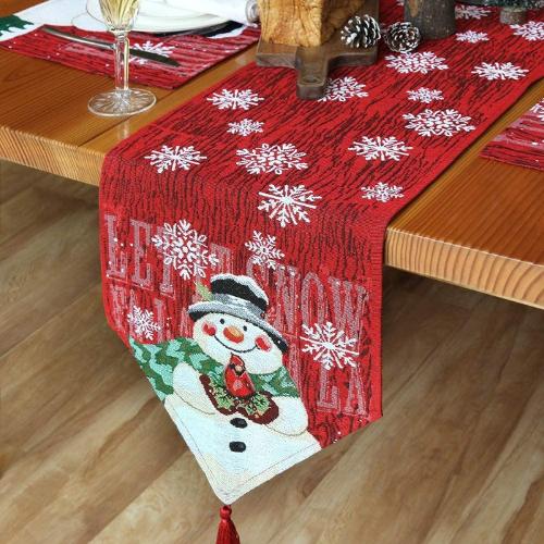 Linen Embroidery Christmas Table Runner & Placemat