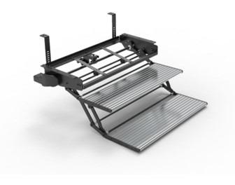 Electric double foldaway step