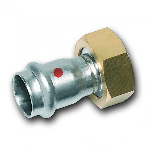 Union adaptor with flat seal, Stainless steel
