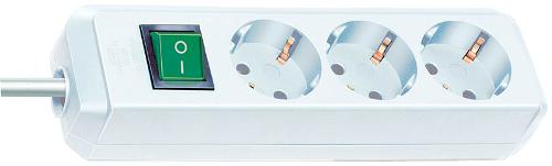 Eco-Line extension socket with switch 3-way white 1,5m