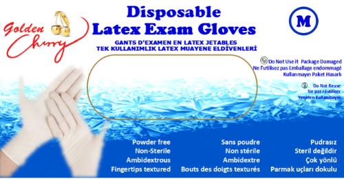 Latex exam power free disposable gloves