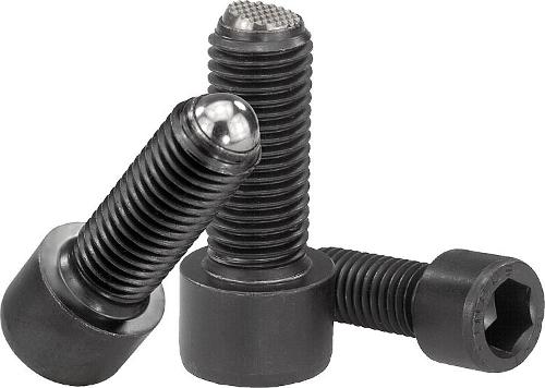Ball-end thrust screws with head