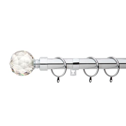 Gem Crystal Ball Metal Extendable Curtain Pole