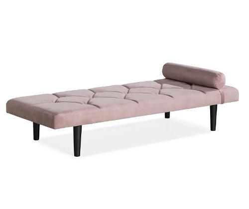 Daybed Melvin in lighpink with black legs, 185x75x40 cm
