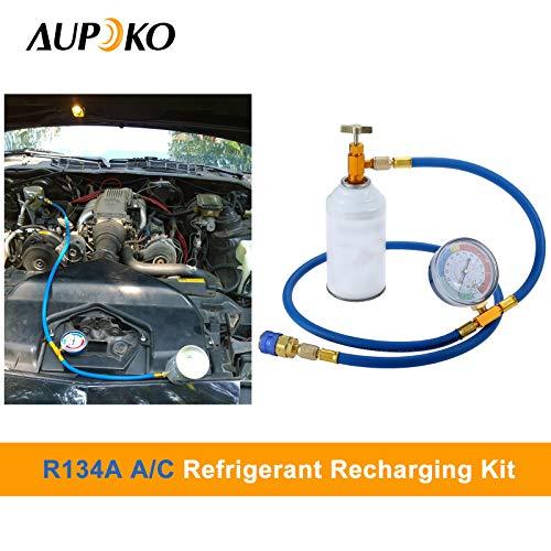 Aupoko A/C R134A Refrigerator Freon Recharge Kit with 2PC Bullet Piercing Valve