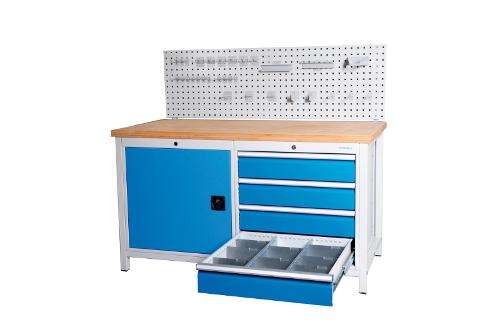 Workbench 1500 with 4 drawers front height 150 mm and...