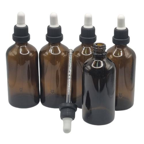 Glass Bottle Amber 100 ml with Assembled Dropper Morning