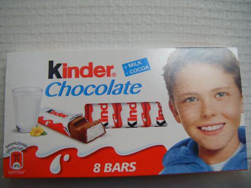 KINDER CHOCOLATE 8 bars of Milk Chocolate + Milk - Cocoa